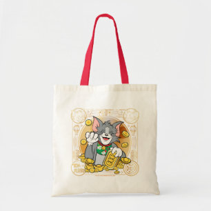 Tote Bag Chat Jerry chanceux avec des systèmes d'or