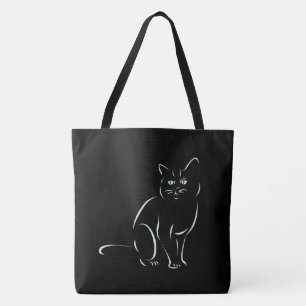 Tote Bag Chat Kitty Blanc