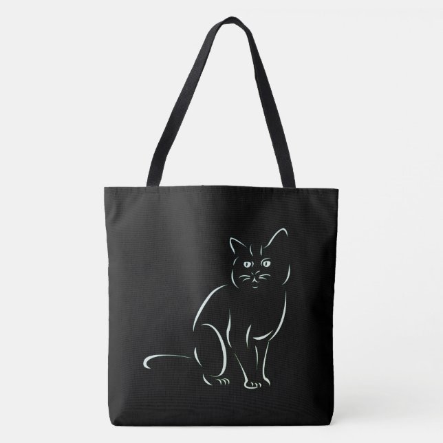 Tote Bag Chat Kitty Blanc (Devant)