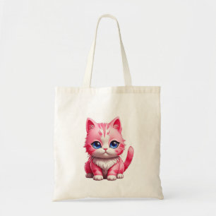 Tote Bag Chat Kitty Rose Cute