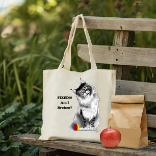 Tote Bag Chat-linge Maine Gris Funny Fixe
