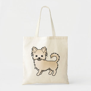 Tote Bag Chat longue crème Chihuahua mignonne chien de dess