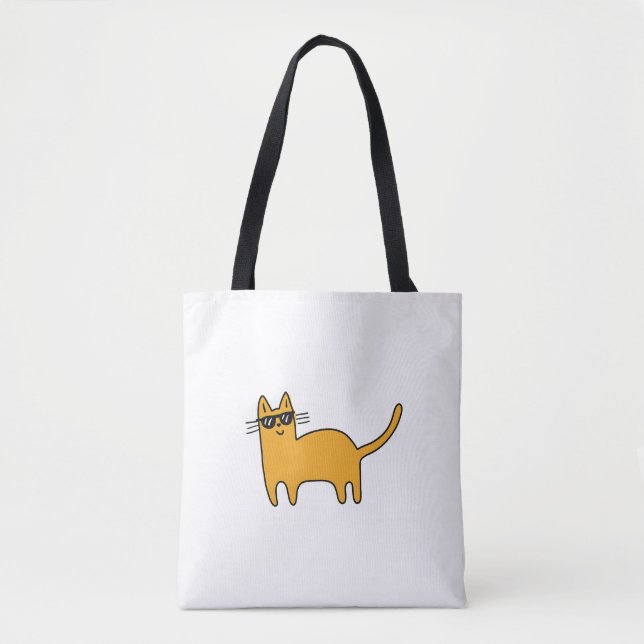 Tote Bag Chat Lunettes de Soleil Cool (Devant)