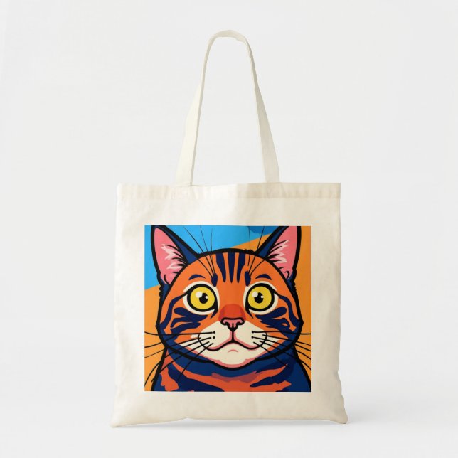 Tote Bag Chat, Maquereau, Chat domestique (Devant)