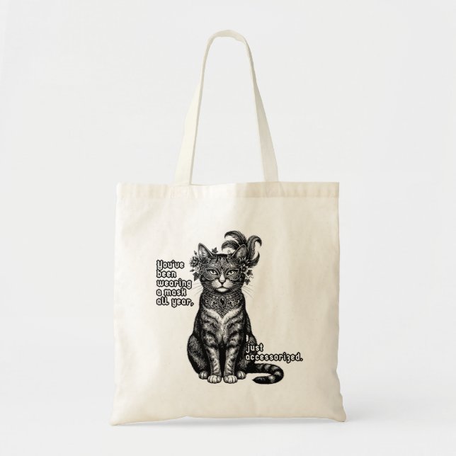 Tote Bag Chat Masqué (Devant)