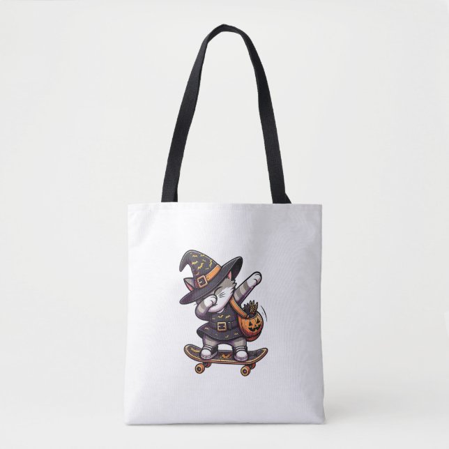 Tote Bag Chat Meow Débat Sur Skateboard Apparel Enfants Hal (Devant)
