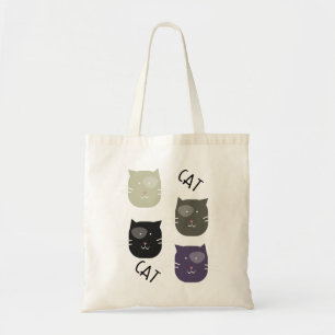 Tote Bag Chat Mignon avec des Taches et Bibliothèque de Tex