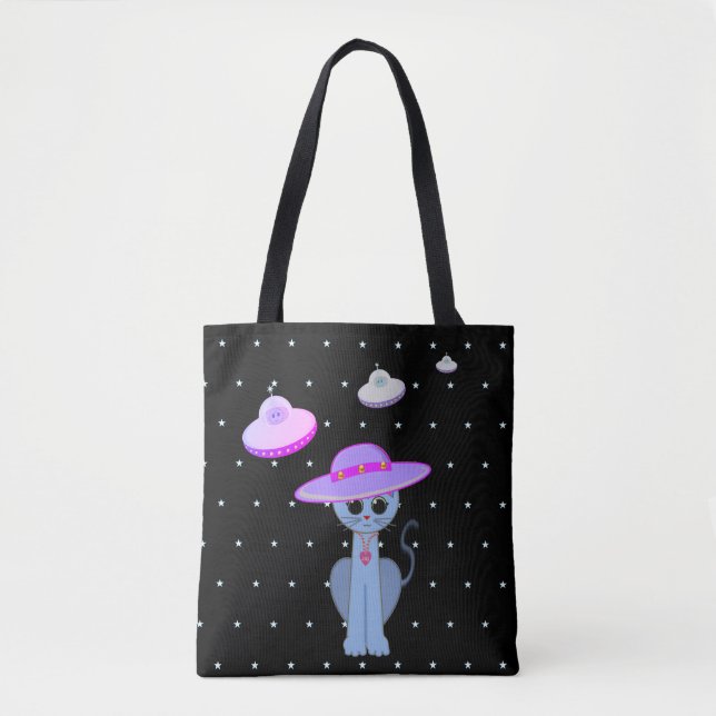 Tote Bag Chat mignon dans un chapeau (Devant)