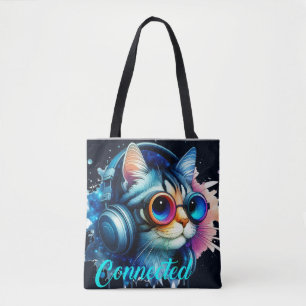 Tote Bag chat mignon drôle dessin animé cool animaux animés