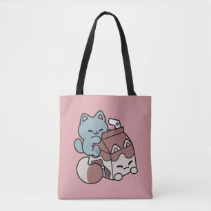 Tote Bag Chat Mignon Lait Chocolat – Boisson Confortable et