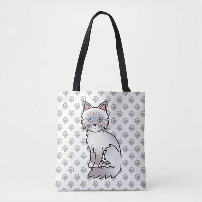 Tote Bag Chat mignon Lilac Point Tabby Birman / Ragdoll & p (Devant)