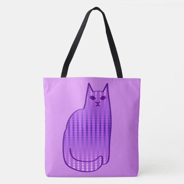 Tote Bag Chat moderne du milieu du siècle, orchidée et viol (Devant)