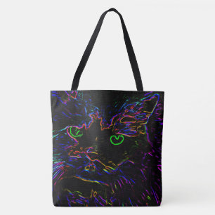 Tote Bag Chat Neon Glow