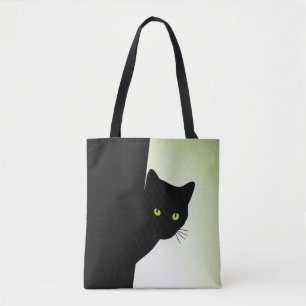 Tote Bag Chat noir à oreille verte