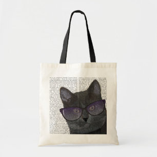 Tote Bag Chat noir avec lunettes de soleil 2