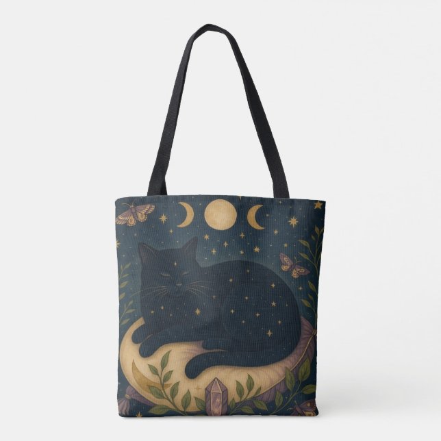 Tote Bag Chat noir céleste (Dos)