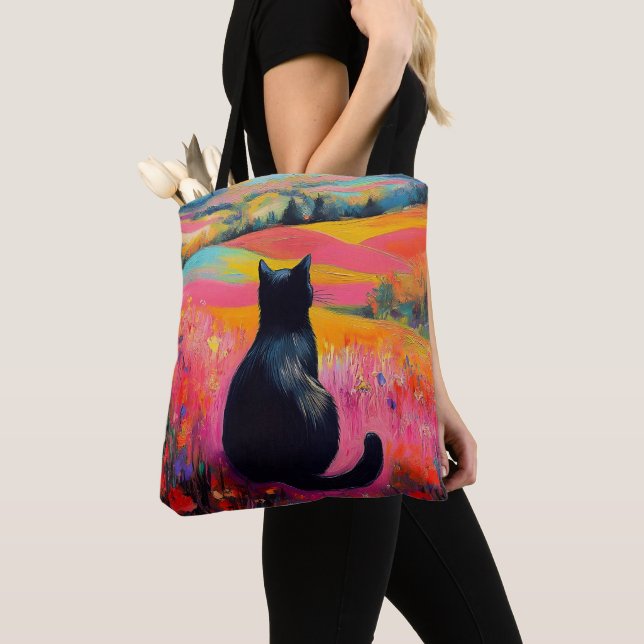 Tote Bag Chat noir dans une belle nature (De près)