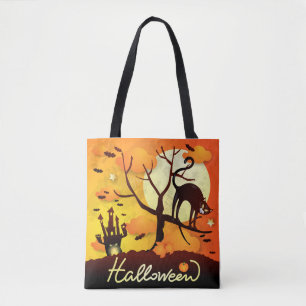 Tote Bag Chat noir d'Halloween