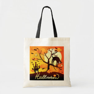 Tote Bag Chat noir d'Halloween