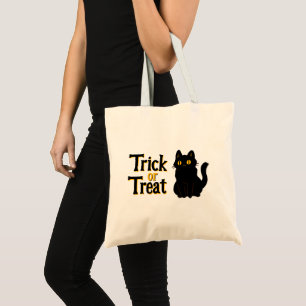 Tote Bag Chat noir d'Halloween mignonne Trick ou traitement