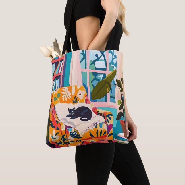 Tote Bag Chat noir dormant sur le canapé (De près)