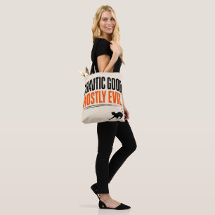 Tote Bag Chat noir drôle, bon chaos, surtout maléfique pour