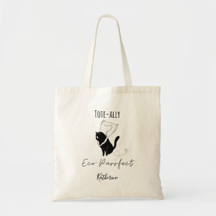 Tote Bag Chat noir drôle "Fourre-tout-ally Eco-Purrfect"