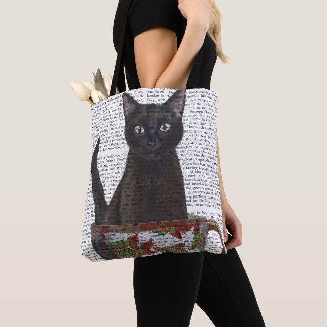 Tote Bag Chat noir en Teacup (De près)