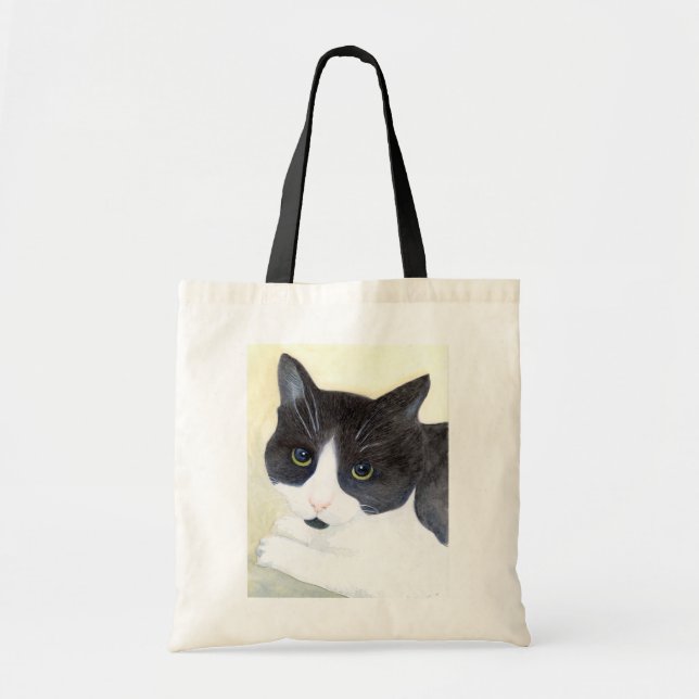 Tote Bag Chat noir et blanc (Devant)