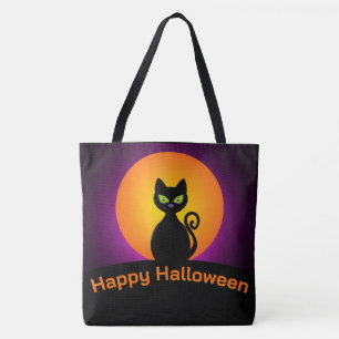 Tote Bag Chat noir et Pleine lune