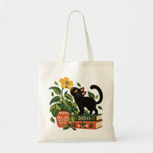 Chat noir fantaisiste amateur de livres botaniques