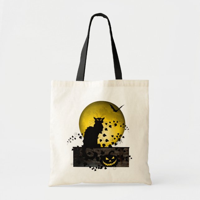 Tote Bag Chat Noir Halloween (Devant)