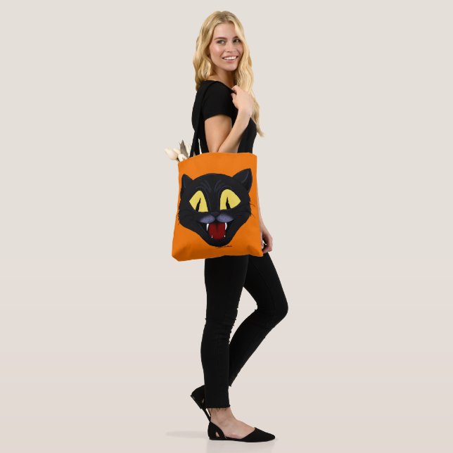 Tote Bag Chat noir Halloween (Sur le modèle)