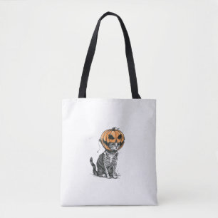 Tote Bag Chat Noir Halloween Citrouille Costume De Tête Pou