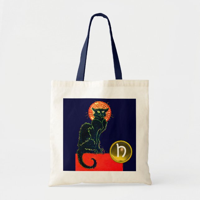 TOTE BAG CHAT NOIR HALLOWEEN PARTY MONOGRAM (Devant)
