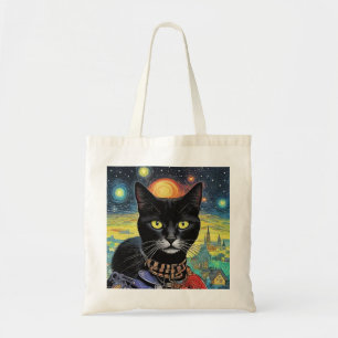 Tote Bag Chat noir la nuit 5