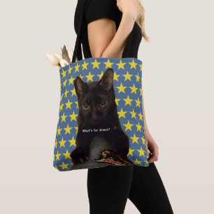 Tote Bag Chat noir Lucky avec étoiles 2way