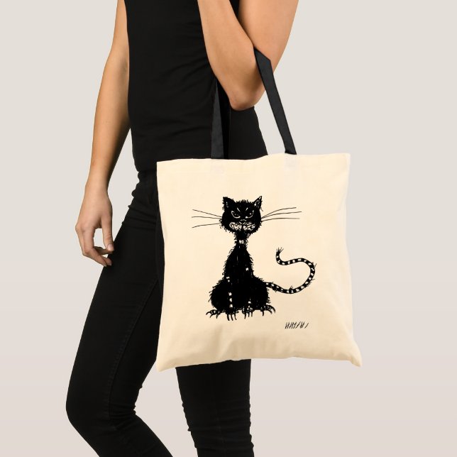 Tote Bag Chat Noir Malin Gothc Kitty Lover (Devant (produit))
