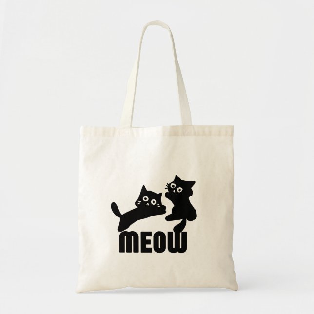 Tote Bag chat noir, maman (Devant)