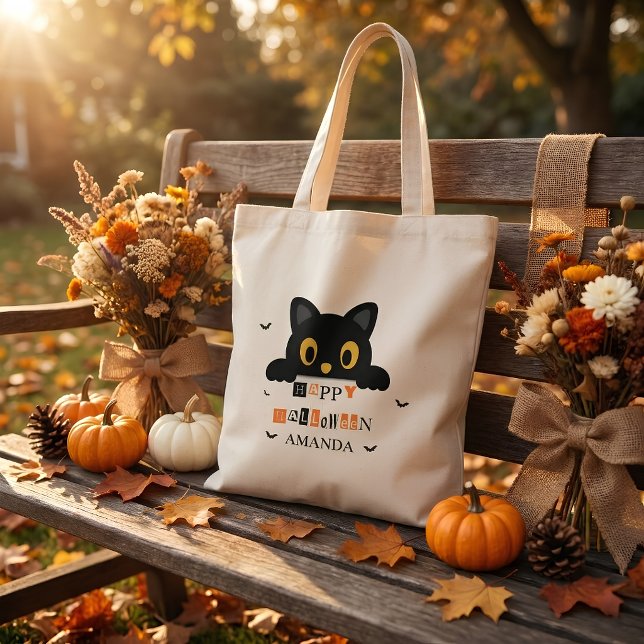Tote Bag Chat noir mignon Halloween (Créateur téléchargé)