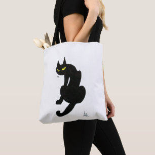 Tote Bag CHAT NOIR NINJA Blanc