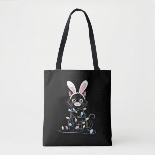 Tote Bag Chat noir Pajama de Pâques Drôle Décorations de Pâ