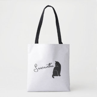 Tote Bag Chat noir personnalisé - Retour