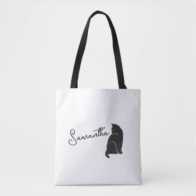Tote Bag Chat noir personnalisé - Retour (Devant)