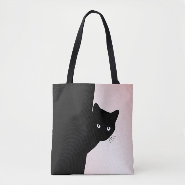 Tote Bag Chat Noir Rusé Rose (Devant)