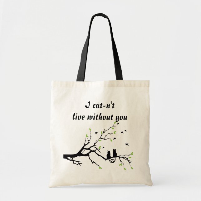 Tote Bag Chat-n't Live  (Devant)