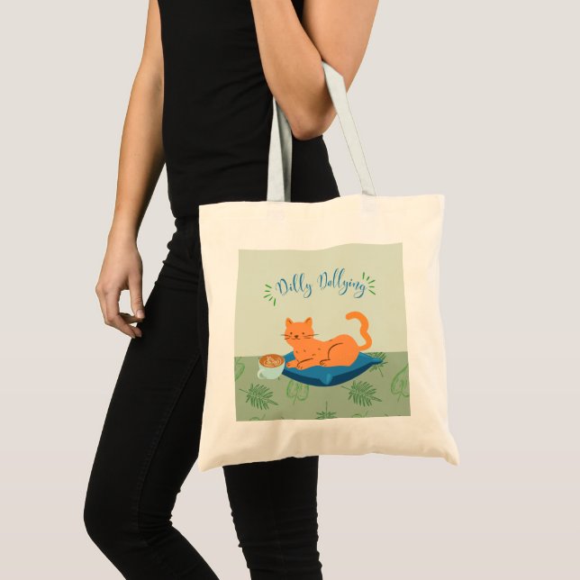 Tote Bag Chat orange paresseux (Devant (produit))