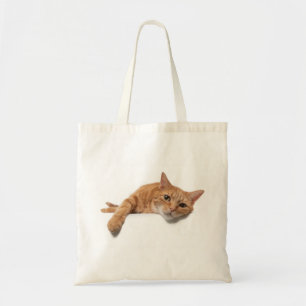Tote Bag Chat Orange Posé En Bas