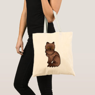 Tote Bag Chat Persan de dessin animé au chocolat avec des y