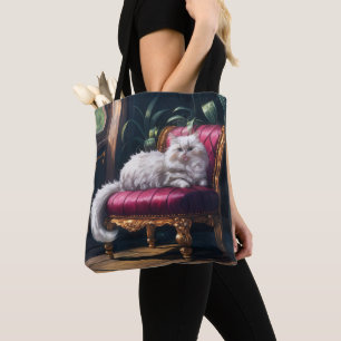 Tote Bag Chat perse blanc